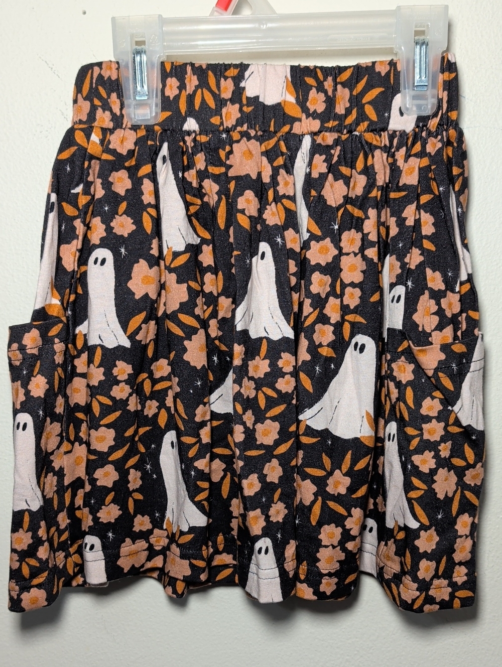 Halloween Skirt + T-Shirt Set - Hey Boo Hey Shirt + Floral Ghost Skirt Size 6 - Picture 8 of 8